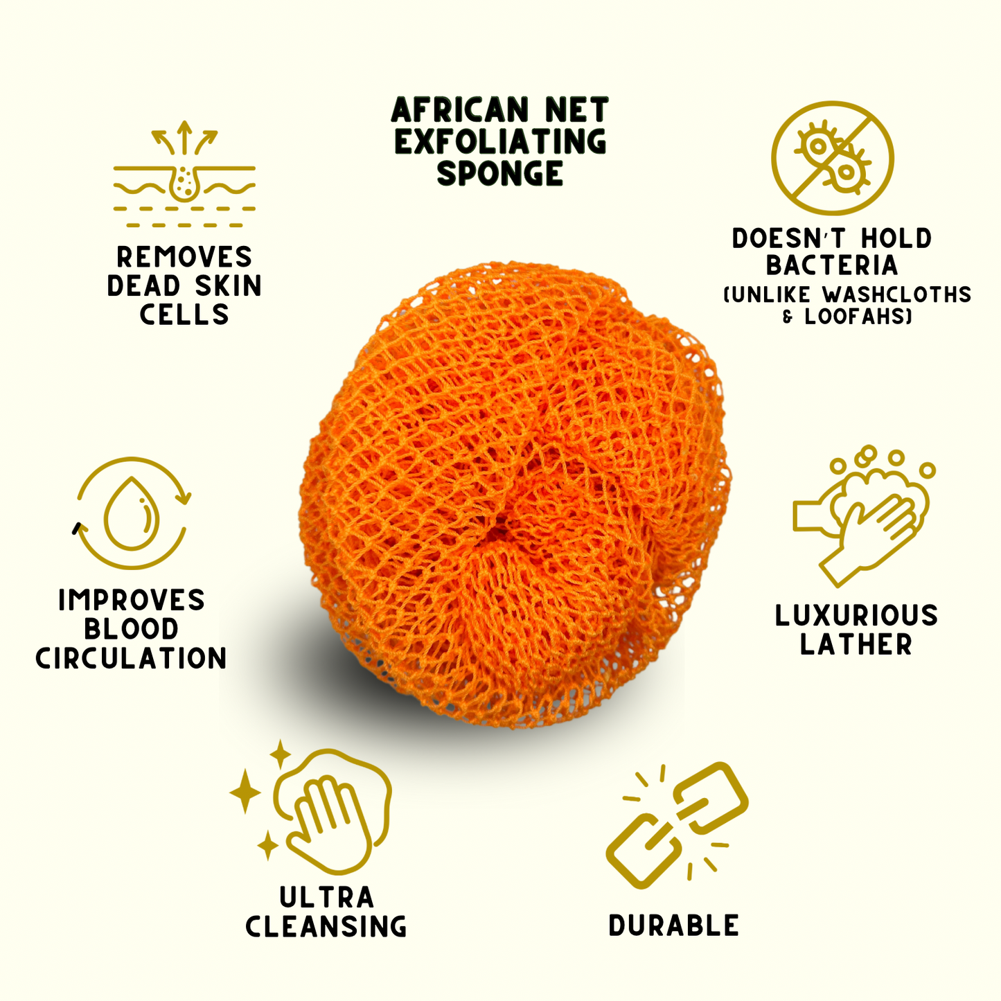 African Net Exfoliating Bath Sponge - SAPO