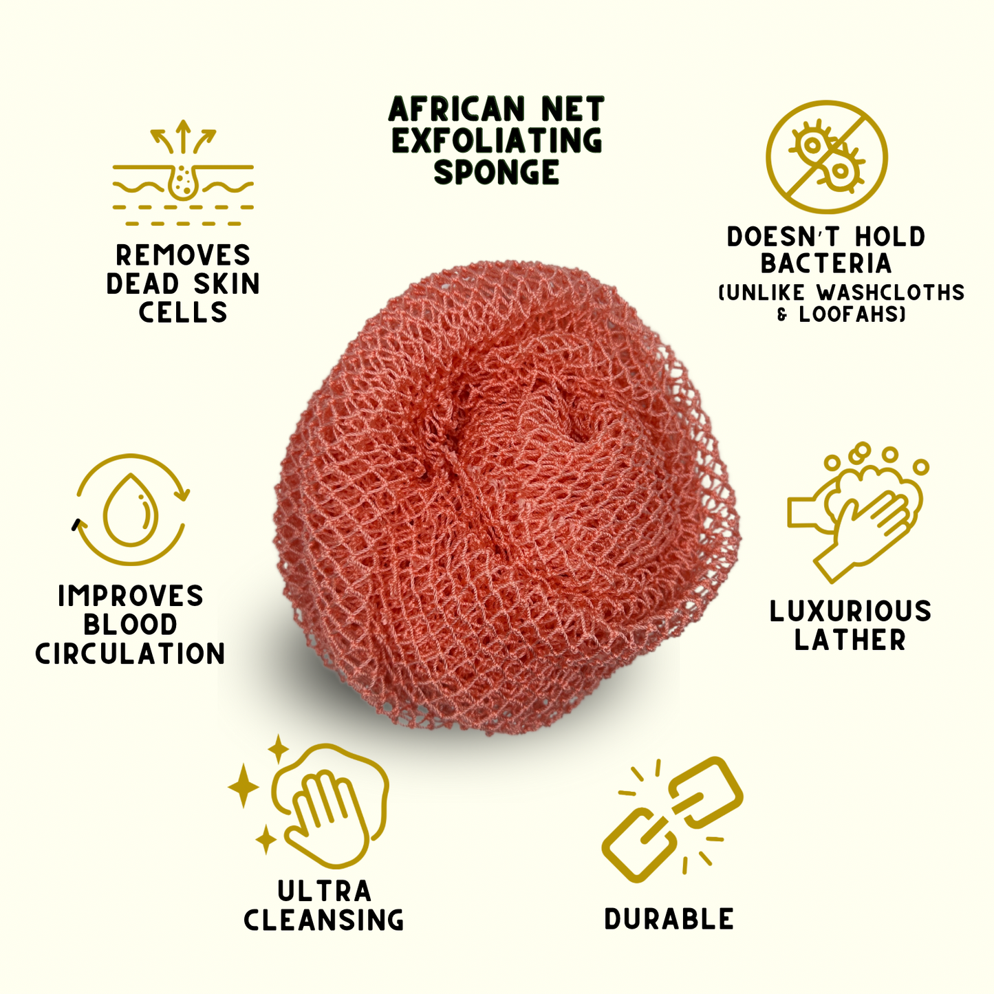 African Net Exfoliating Bath Sponge - SAPO