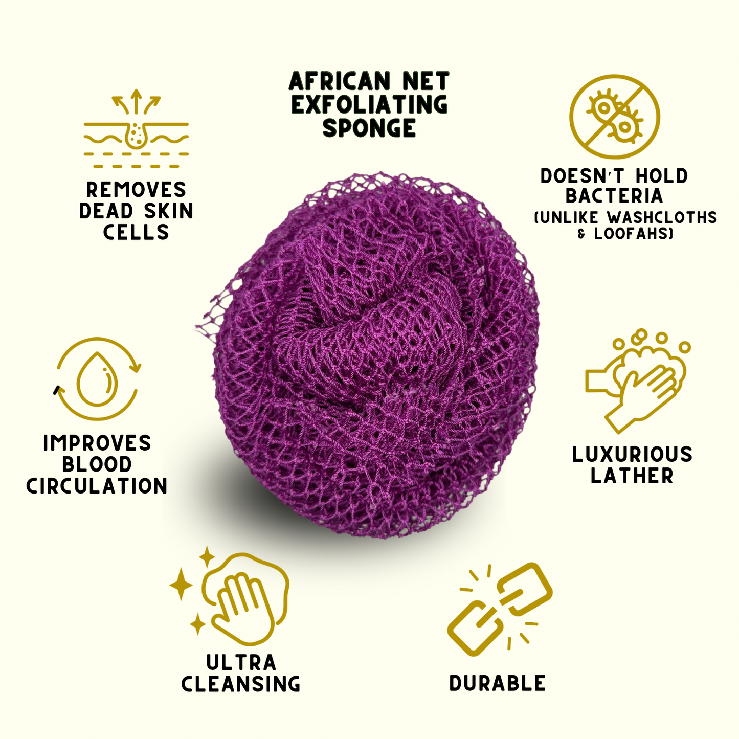 African Net Exfoliating Bath Sponge - SAPO